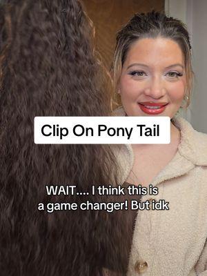 This clip pony is on sale right now and I have it linked above on this video! Click the shopping cart if your interested. #clipponytail #cliponponytail #fakeponytail #irridescent #30inponytail #hairtok #tiktokshopmademebuyit 