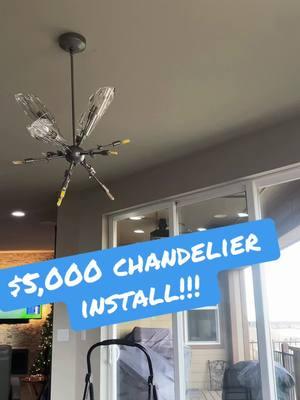 $5,000 Chandelier! #chandelier #install #crystals #crystal #installer #electrician #kitchen #KitchenHacks #kitchengadgets #light #lighting #stepandflex #stepbystep #opportunity 