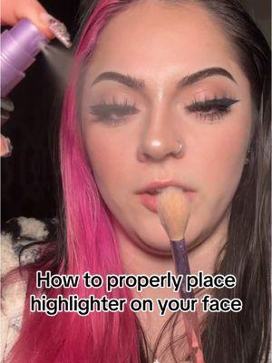 The goal is to look glowy, not greasy ✨ #makeup#makeupvideos#makeuptutorial#makeupartist#highlighter#highlighterhacks#beginnermakeup#beginnermakeuptips#beauty#colourpop#highlighterplacement  