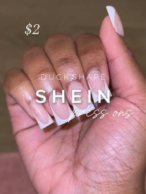 Super cute $2 Short Duck Shape Press Ons fm SHEIN😍 They are very sturdy and thick! They literally look just like acrylics in person!  For this kind of quality for them to be under $2 is insane!! #sheinpressonnails #shein