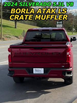 2024 Chevy Silverado RST 5.3L V8 Exhaust Sound w/ Borla ATAK LS Crate Muffler! Tell us your thoughts below! . Special Thanks to @borlaperformance for providing the mufflers! Be sure to give them a follow! . DM us for prices and info! . Call us at 615-612-6244! . Located at Discount Muffler & Custom Exhaust 3560 Dickerson Pike Nashville, TN! . #exhaustaddicts #chevy #chevytrucks #chevysilverado #chevysilveradorst #borla #borlaexhaust #borlaatak #ls #lsengine #lsswap #v8 #v8power #v8sound #v8engine #fyp #fy #instagram #instagramreels #reels 