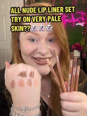 AFFORDABLE ALL NUDE LIP LINER SET ON VERY PALE SKIN👻👻👻 #makeuponverypaleskin #verypaleskin #palemakeup #lipliner #affordablemakeup #affordablelipliner #cooltonelipliner #lipcombo #lipliners #paleskin #verypaleskin #paleskin #cooltone #cooltonemakeup #makeuptryon #makeupreview #makeupswatches #liplinertryon #liplinerswatches #makeup #beauty #beautyfinds #makeupfinds #newmakeup 