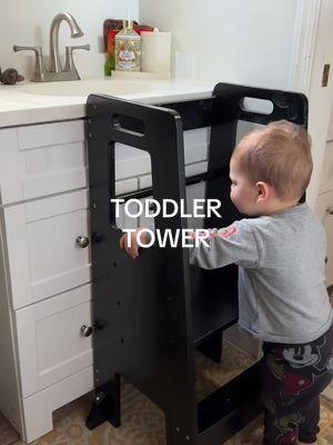 One of our most used toddler tools #momtok #toddlermomlife #toddlertower #independenttoddler 