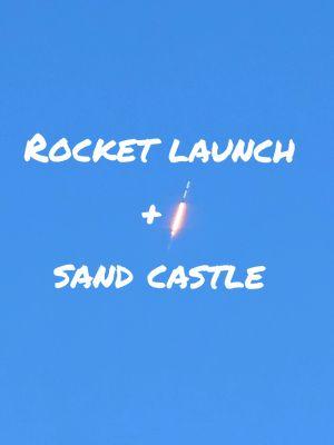 🚀 + 🏰 #spacex #rocket #spacecoast #sandcastle #sandsculpture #cocoabeach #capecanaveral #starlink #kennedyspacecenter #falcon9 