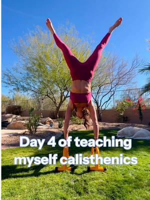 Day 4 of teaching myself calisthenics. Are you sick of me yet? 😅 #calisthenics #calisthenicsbeginner #handstand #fitmom #pilates #yoga 