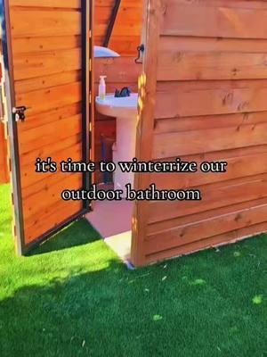 since there were questions about my outdoor bathroom in the winter, here's the way I winterize it #outdoorbathroom #outdoorshower #backyardvibes #backyardmusthaves #outdoorliving #gutierrezparadise #texasvibes 