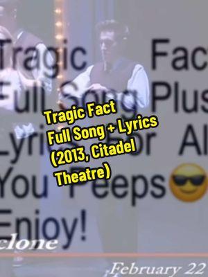 #TRAGICFACT// The Canadian cast after having the most beautiful/blending voices ever. The Canadian Casts Harmonys>>> I just love how this song is like the base of all the other songs. Like, it started things from Chicago Fall Fair, with the descending line “How can this be fair?” It has the same rhythm as “We will never leave this town at all.” And then in NYC Fall Fair, it does that famous descent of the vocals, the “Falling through the air I wonder…How can this be Faaa-aaa-aa-aair? AAAA AHHH AHH AHH….AHHHH AHHH! AH-AH-AH-AH [x4] AHHH AH.” They both use the same choreography in Tragic fast and NYC FFS Decent. In Uranium suite, they re use lines, because Tragic fact and Uranium Suite are similar story wise. It’s cool how this song gets called back so easily. (Accept for waiting for the drop, which is more inspired by Fall fair Suite)  Also, this took forever like 3 hours (with small breaks) I didn’t break down every lyric because that would be too time consuming. I’ll be requesting songs, perfeably the Canadian Casts ones, but don’t hesitate to request other songs.  #ridethecyclone #rtc #ridethecyclonemusical #oceanoconnellrosenberg #constanceblackwood #mischabachinski #noelgruber #rickypotts #janedoeridethecyclone #theamazingkarnak #ridethecyclonecanadiancast #tragicfactridethecyclone #tragicfactrtc #oldridethecyclone #fullsong #fy 