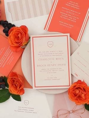 Capture the romance of Verona, Italy, with the 2025 Wedding Color of the Year, Verona Sunset. The Racquet invitation suite combines timeless elegance with bold, vibrant hues. 🧡 Start your wedding journey with style – use code WEDDINGTOK for 20% off your first order.  • • • #minted #veronasunset #weddingtiktok #weddinginvitation #weddingstationery #bridetok #2025wedding #weddingplanning #weddingtok 