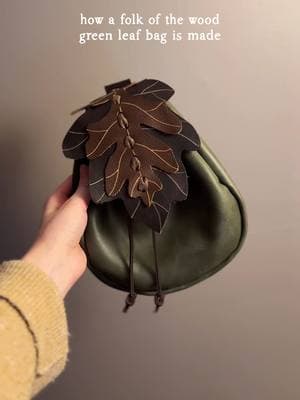 All of our bags are lovingly handmade in the USA. Here’s how we make the elven inspired Green Leaf Bag. It’s perfect for renfaires, larps, or if you just fancy adding a little ✨whimsy✨ to your wardrobe. 🍃🏹⚔️🧝🏻‍♀️ #medieval #medievalfantasy #fantasytok #larp #fantasycore #elven #elvesoftiktok #woodelf #folkofthewood #medievaltiktok #medievalcore #medievalrevival #asmr #handmadecraft #leather #leatherwork #leathercraft #SmallBusiness #fantasyoutfit #forestcore #goblincore #elfcore #hobbitcore #fairycore