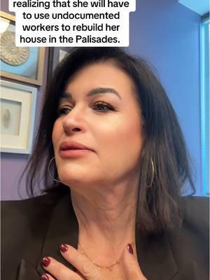 Maga woman realizing that she will have to use undocumented workers to rebuild her home in the Palisades#pacificpalisades #palisadesvillage#undocumented#mexican#palisadesnative#pali 