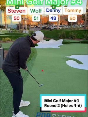 Mini Golf Major #4 Round 2, 18 holes (Holes 4-6) It’s a close one here! #golf #minigolf #minigolfing #puttputt #puttputtgolf #major #season4 #popstroke #golftiktok #golftok #golfer #foryoupage #fyp @Twin Tour Golf @The Food Guy @PopStroke 