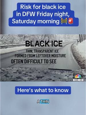 There’s a chance for black ice in North Texas Friday night and early Saturday morning. Here’s what you need to know.  #blackice #weather #nbcdfw #news #dallas #snow #ice #northtexas 