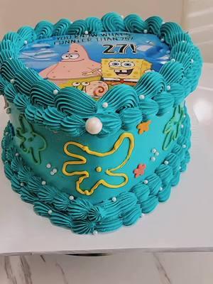 #spongebobsquarepants #sponge #spongebob #spongebobcake #cake #tiktokcake #tresleches #turquoise #viraltiktok #newjersey 