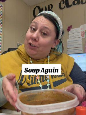 Sorry for the awkward eye contact and Jumpscare at the end #teacher #teachertok #elementary #food #FoodTok #asmr #yum #mukbang #soup #CapCut 