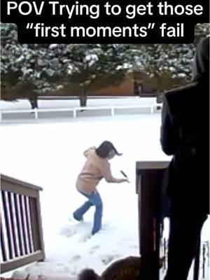 As a mom, we gotta get those first moments for everything. Sometimes, they don’t always pan out lol #snowday #snow #cold #babyitscoldoutside #firstmoments #momlife #momtok #fyp #foryou #viral #funny #doorbellcamera #ringcamera #funny #fail #falling 