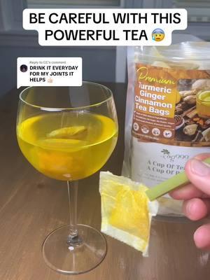 Replying to @CC If you haven't tried Turmeric, Cinnamon, and Ginger tea bags... you are missing out on SO MANY healthy benefits. I've replaced my daily coffee with these tea bags 📈 #tumeric #tumericbenefits #cinnamonbenefits #ginger #gingerbenefits #gingertea #tumericteafamily