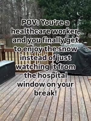 No beeping monitors, no call lights—just the peaceful sound of snow falling. Finally, a day off to enjoy it! ❄️ Is it snowing where you’re at?  #ncsnow2025 #snowdaygoals #healthcareworkerlife #MuchNeededBreak #winterwonderlandgirl #dayoffvibes #selfcareforhealthcare #enjoythemomenttogether #healthcareheroes️ #snowyescapes #creatorsearchinsights 