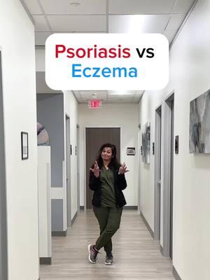 Psoriasis vs. Eczema 🦶🏼✋🏼 With Family Nurse Practitioner Ruth Stephen   Eczema and psoriasis are both chronic skin conditions that may cause similar symptoms, such as dry skin, itching, and flaking, but they are very different in their causes and treatments. Understanding the key differences between these two conditions is essential for finding the right care and relief for your skin.   Disclaimer: The information provided in this video is for informational purposes only and should not be considered medical advice. Please consult with your healthcare provider for personalized advice and recommendations tailored to your specific situation.   #DrySkin #Scales #Flakes #Eczema #Psoriasis #SkinCare #SkinConditions #ItchySkin #SkinHealth #ThisOrThat #Trend #Healthcare #HealthTips #Medical #skincare 