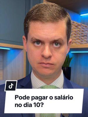 Você sabia que receber o pagamento no dia 10 pode significar atraso?  O salário deve ser pago até o quinto dia útil do mês seguinte ao trabalhado. Isso garante que o trabalhador possa organizar suas contas e compromissos dentro do prazo. Se o seu pagamento está sendo feito apenas no dia 10 ou depois, é importante saber que essa prática está irregular. O trabalhador tem o direito de cobrar que o pagamento seja feito no prazo correto. E no seu emprego, o pagamento é realizado dentro do prazo? #advogado #trabalho #trabalhador #emprego