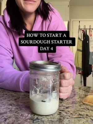 Sourdough Starter Day 4! Just about half way there 🤞🏼 #sourdough #sourdoughstarter #howtostartasourdoughstarter #sourdoughstartertutorial 