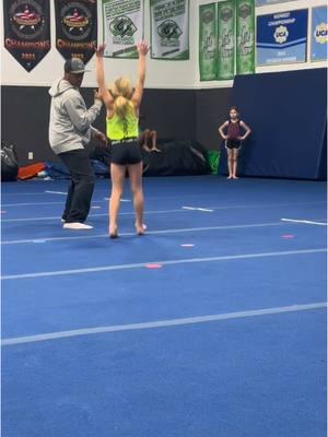 I have seen so much growth in this little chic lately, so fun! #GymTok #gymnast #gymnastics #mychickbad 