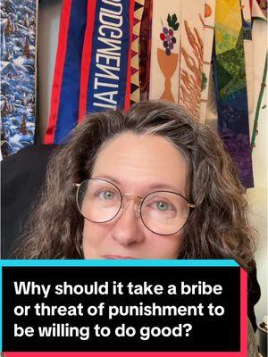 Replying to @Dale Why should it take a bribe or threat of punishment to be willing to do good? #UnitarianUniversalist #UnitarianUniversalism #unitarian #UU #progressivereligion #theologicalanthropology #peoplearegood #ethicalliving #morality 