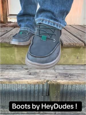 Super comfy and water repellent! #fyp #TikTokShopLoveAtFirstFind #heydudeboots #bluecollar #TikTokShopJumpstartSale #valentinesgiftsforhim #heydudes 