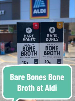 Must have item from Aldi this week! @Bare Bones Brand bone broth is the best out there. The box has 4 sticks of powdered bone broth so it’s so convenient to take on the go, and no more huge cartons of broth! I drink it, use it in soups, and even add to dishes for extra flavor. 10g protein per each stick!! Make sure you try it this week! #aldi #aldifinds #shopping #barebonesbonebroth #bonebroth #healthy #healthyfinds #highprotein #proteinrecipe 