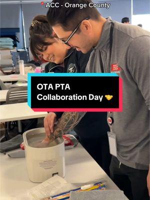 PTA 🤝 OTA See what happens when our Physical Therapist Assistant students and Occupational Therapy Assistant students come together for a lab. #AmericanCareerCollege #ACCOrangeCounty #PTSchool #OTSchool #IPE #OccupationalTherapyAssistant #PhysicalTherapistAssistant 