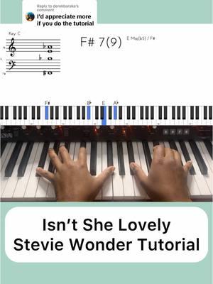 Replying to @derekbaraka I got you 🙌🏾 #piano #pianotutorial #isntshelovely #steviewonder #tutorial #pianotok #musicteacher #pianoteacher 