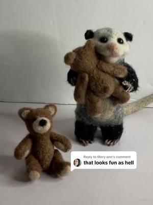 Replying to @Mery-ann day 18 & 19. #felting #knitting #crafts #opossum 