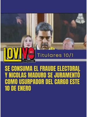 Maduro consuma el fraude electoral y se juramenta como usurpador este 10E. En paralelo EE.UU. aumenta la recompensa por Maduro, Diosdado y Vladimir Padrino; y anuncia nuevas sanciones al igual que EE.UU, Canadá y la Unión Europea. Estás y otras noticias están ampliadas en el #LoVivoenVivo de hoy disponible en mi canal: MelanioBar  #GolpedeestadoenVenezuela #NicolasMaduro #sanciones 