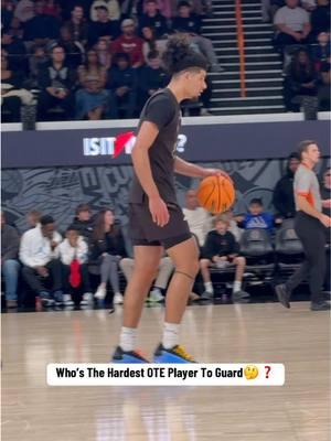 Who’s the hardest player to guard? #shonabaev #ote #meleekthomas #jasperjohnson #rwe #rodwaveelite #camwilder #hoops #hsbasketball #overtimeelite #overtime #ballislife #shifty #bucket #NBA #basketball 