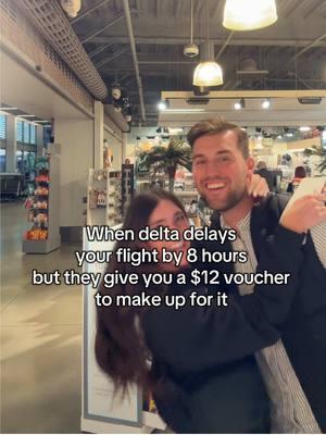 WORTH THE WAIT 🔥🔥🔥 #delta #flight #airport #flightdelay #delayedflight #airportfood #airportjunk #funny #relateable #voucher #airportproblems #california 