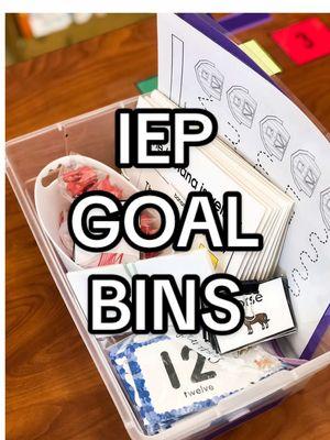 Check out Whitney’s IEP goal bins! 📈  This is a system to organize your data collection! We have a full tutorial on the blog!  Comment GoalBins for the link! 😍 #SpecialEducation #IEPGoals #IEP #SpecialEducationTeacher 