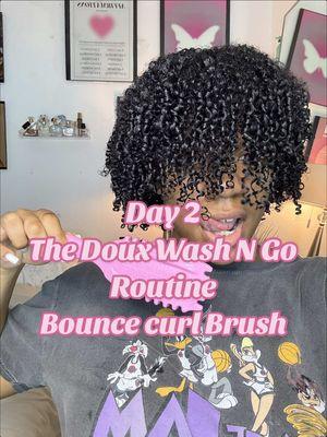 Day 2 hair using @The Doux Hair Care base 808 gel & mousse and honey the hair gets better as the day progresses 💋 - I also used @BounceCurl definition brush 😮‍💨 & I love this thing  #day2hair #thedouxmousse #thedouxbase808 #DefinedCurls #curlyhaircommunity #hairreview 