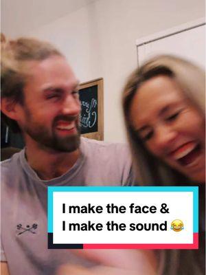 I make the face and I make the sound! #trend #trendtok #husbandwife #laughing #funny #makethefacechallenge #makethesound #mercedezandanthony #robbinsfamily 