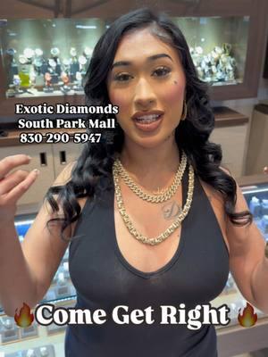 ✨ Another satisfied customer leaving with the ultimate drip! She just copped the Iced Out Chain, Greek Key Chinolink Chain, and a Diamond Bussdown Heart Ring from Exotic Diamonds, inside South Park Mall, San Antonio, TX. 💎 Want to upgrade your style? Call us at 830-290-5947 to secure your pieces today! 💥 #ExoticDiamonds #IcedOutChain #GreekKeyChinolink #DiamondHeartRing #LuxuryJewelry #DripCheck #BussdownRing #CustomJewelry #JewelryGoals #SanAntonioDiamonds #SouthParkMall #TexasJewelry #DripOrDrown #IceCold #ShineBright #LuxuryLife #ExclusiveJewelry #JewelryAddict #Diamonds #SparkleAndShine #CustomPieces #HighEndJewelry #IceOnMyNeck #WristGameStrong #BlingBling #LuxuryStyle #StayFresh #diamondsondiamonds 