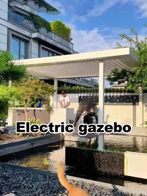 An electric gazebo should be added to the garden. #gazebo #gazebos #pergola #pergolas #aluminumpergola #aluminum #outdoor #deco #tottme #chinawindoors 