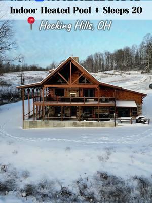 📌Save code swopefamily for 10% off your stay now until February 28th❗️ The New Log Lodge @poolhouselodgehockinghills is the ultimate year-round destination in Hocking Hills, OH.  ♿️ Wheelchair friendly  🏊‍♀️ Large indoor heated pool 😴 Sleeps 20 🛏️ 7 Bed 🛁 5 Bath ✅Hot Tub, Game Room, Warm Drink station (coffee, tea, hot cocoa) 🧭 Private secluded 11 acres with 🥾trail 🏞️ Gorgeous scenic views  📗 Booking Link in bio @poolhousehockinghills  #hockinghills #ohio #loghomes #swopefamilyadventures #familyvacation 