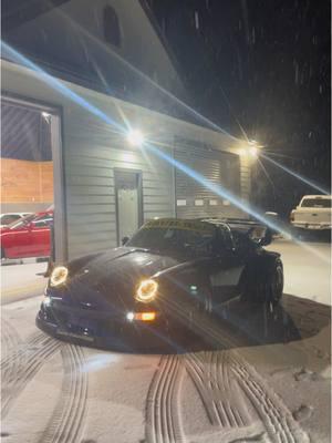 Everyday is drop top weather (I pulled it out and put it back in the garage) #rwb #snow 