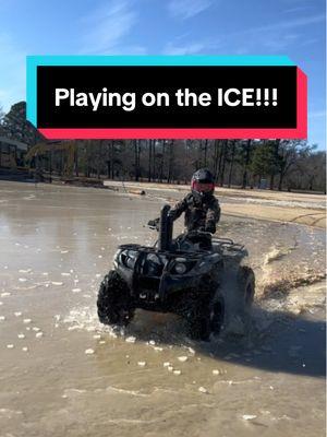 Skimming the ICE with the four wheelers!! #IceSkating #offroad #skimming #letitsnow 