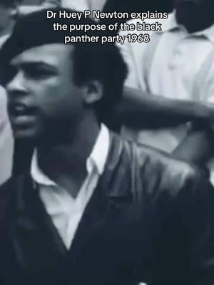 Dr Huey P Newton explaining the purpose of the black panther party at a rally in 1968. #drhueypnewton #hueypnewton #allpowertothepeople #blackpantherparty #donsarchives 🖤✊🏿🕊️