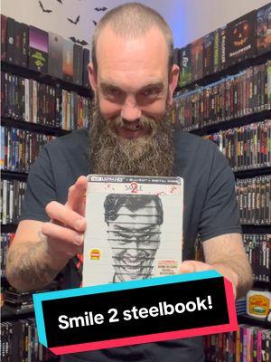 Over from @Paramount Pictures we have the 4k Blu-ray and digital copy of SMILE 2 on steelbook. This will be available Tuesday January 21st. . I missed this in theaters and I’m extremely excited to have this in hand. I absolutely love the first film and this one looks like it’s gonna be good also.  . I absolutely love the design of this steelbook and the simplicity is perfect. I’ll be watching this for the first time soon. . Thank you to paramount for sending this over. . What did everyone think of SMILE 2? 🍿🎬🎞️🎥 . #paramountpictures #smile2 #smile #horror #horrormovies #steelbook #steelbookcollection 