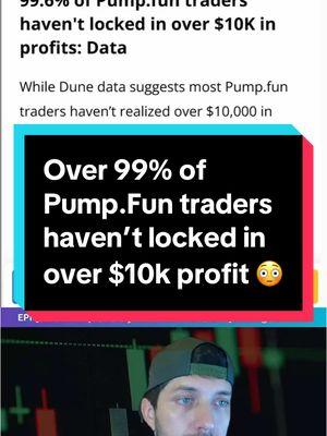 The Truth About Profits on Pump.Fun: Most Traders Haven't Made Big Money Over 99% of all traders on Pump.Fun haven't even locked in over $10,000 in profit, which is hilarious because you always see people posting screenshots and talking about how much money they made off of meme coins. Which means of the almost 14 million wallets that exist on Pump Fun 55,000 have hit $10,000 and only 293 have hit over $1,000,000. This is one of the main reasons why I stick to leverage trading because I can hit about 85% of my trades and win about 50% profit per trade. So if you want to come trade with me, comment “EPIQ” below, and if you want to save today with anything crypto trading related, hit that follow button. #altcoin #altcoins #altcoinseason #memecoins #epiqtradingfloor 