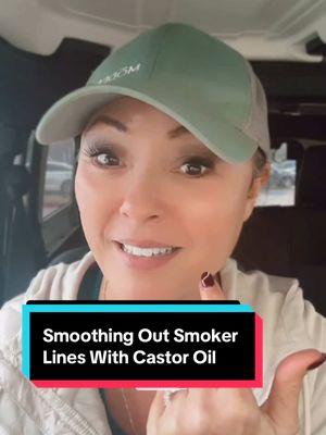 Smoothing Out Smoker Lines With Castor Oil! Here’s the solution! Apply 1/2 teaspoon castor oil with two drops frankincensel. #guasha #guashamassage #castoroil #castoroilbenefits #frankincense #jojoba #rosehip #menopause #menopauseskin #over40skincare #over50skincare #inflammationdiet #puffyeyes #antiaging