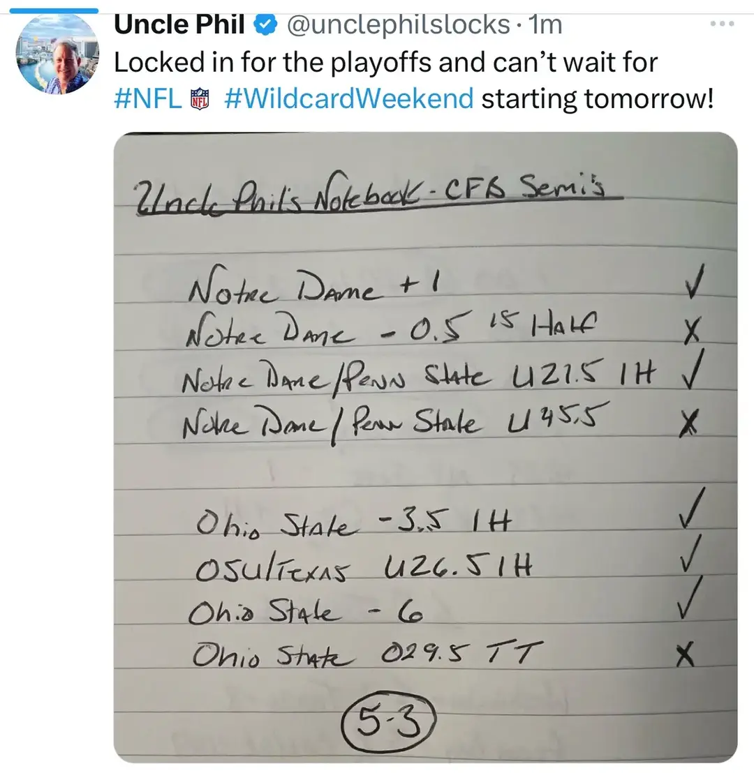 Come jump on the money train and Let’s ROLL! #sportsbetting #sportsbettor #Vegas #handicapper #unclePhil #Locks #sportsgambling #cfbchampionship #cfb #CollegeFootball #cfbplayoff #ROLLING #NFL #wildcardweekend 