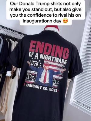 Our Donald Trump shirts not only make you stand out, but also give you the confidence to rival his on inaugurationn day 😍 #makeamericagreatagain🇺🇸❤️ #trump2025🇺🇲 #trumpsupporters #trump #trumppresident #huntertrump #trumpet #donaldjtrumpofficial #tshirt #sweatshirt #hoodie 