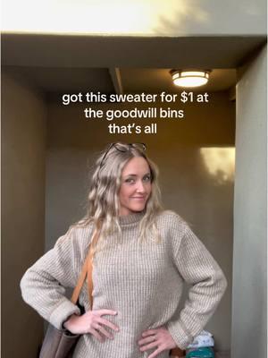 I’m aware of the very staticky hair today okay #goodwill #goodwillfinds #bins #thebins #goodwillbins #dollar #cheap #thrifted #thriftingfinds #thrifted #sweater #