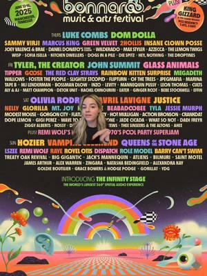 Bonnaroo lineup has been announced!!!  #relix #bonnaroo #bonnaroo2025 #bonnaroo2025lineup #lukecombs #domdolla #tylerthecreator #johnsummit #glassanimals #oliviarodrigo #avrillavigne #justice #hozier #vampireweekend #queensofstoneage #kinggizzardandthelizardwizard 